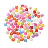 GRIRIW Botones de Resina Forma de Mariquita, Pequeños de 12,5 Mm 100 2 Agujeros Color Aleatorio Ideales para Coser Ropa Infantil y Manualidades de Scrapbook