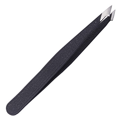 OceanPure Stainless Steel Textured Dual Tip Tweezer, Black