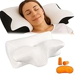 Sleep Apnea Relief Pillow, Ergonomic Memory Foam Pro Pillow for Snoring Relief, Anti-Snore Neck and Support Cushion for Side and Back Sleepers (White)