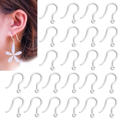 Lot de 100 crochets de boucles d'oreilles en plastique transparent hypoallergénique pour la fabrication de bijoux