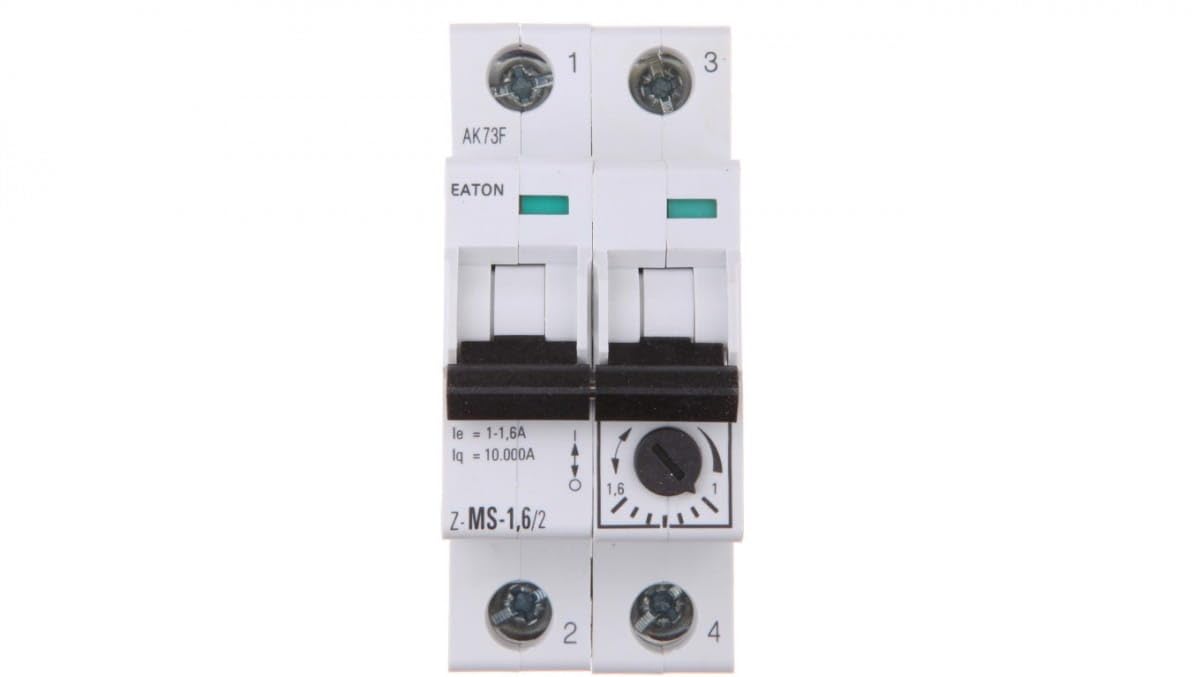 EATON Z-MS-1.6/2 Protection du moteur Z-MS, 2P, 1.00A - 1.60A