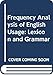 FREQUENCY ANALYSIS OF ENGLISH USAGE: LEXICON AND GRAMMAR