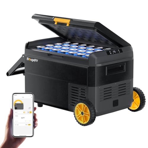 BougeRV CRS 40L Glacière à Compresseur avec Roues Poignée Étanchéité IPX4 Congélateur...