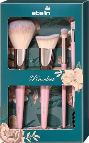 Pinceaux ebelin lot de 4 kit maquillage yeux et teint brosse cosmetique