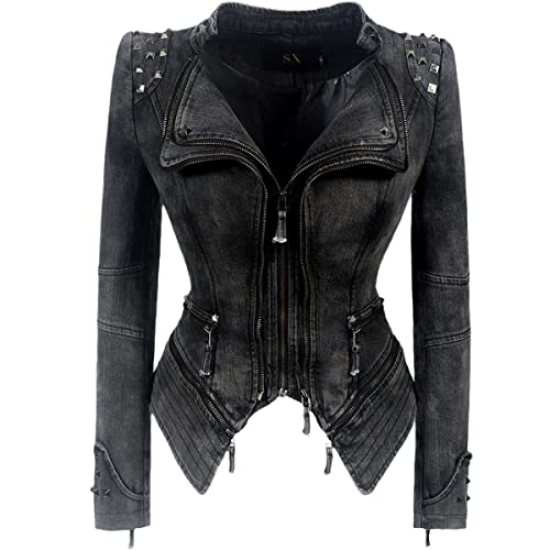 Veste de moto coupe-vent femme grise 4XL pour rouler sans avoir froid au buste