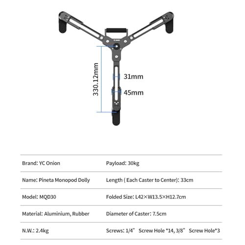 Image of YC Onion Pineta Monopod Dolly, One-Step Deploy with Auto Locking #MQD30