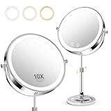 Telihopin 8' Makeup Mirror with Lights,4000mAh Rechargeable Vanity Mirror,1X/10X...
