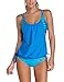 Produktbild Imbry Damen Bikini Set Tankini Streifen zweiteilig Schwimmanzug Bademode Strand Bikini Oberteile + Höschen (XXXL, Blau)