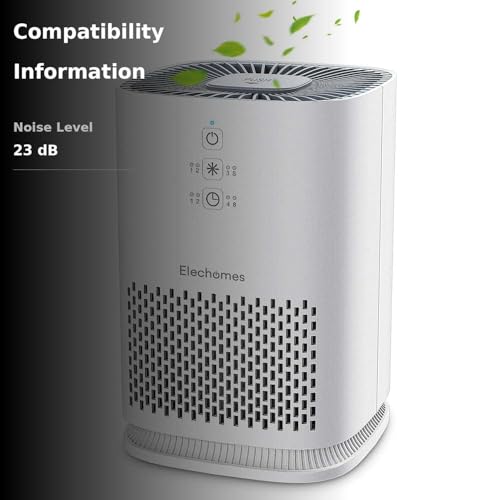 Elechomes EPI081 Air Purifier for Home Pollen Dust Pet Dander Smokers, Upgrade H13 True HEPA Filter with 4-Stage Filtration, Efficient Air Cleaner (99.97%), 100% Ozone Free, White