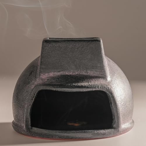 Terracotta Palo Santo Holder, Mini Mexican Style Chiminea Clay Incense Burner, Ceramic Aromatherapy Holder for Meditation, Yoga, Home Decor, Unique Meditation Gift