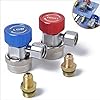 Hsthe Sea Adjustable R134A Quick Coupler Fittings High-Low Connector, AC R134A Adapter, 1/4 inch SAE HVAC Fittings, HVAC Freon Manifold Gauge Hose Connector Kit #4