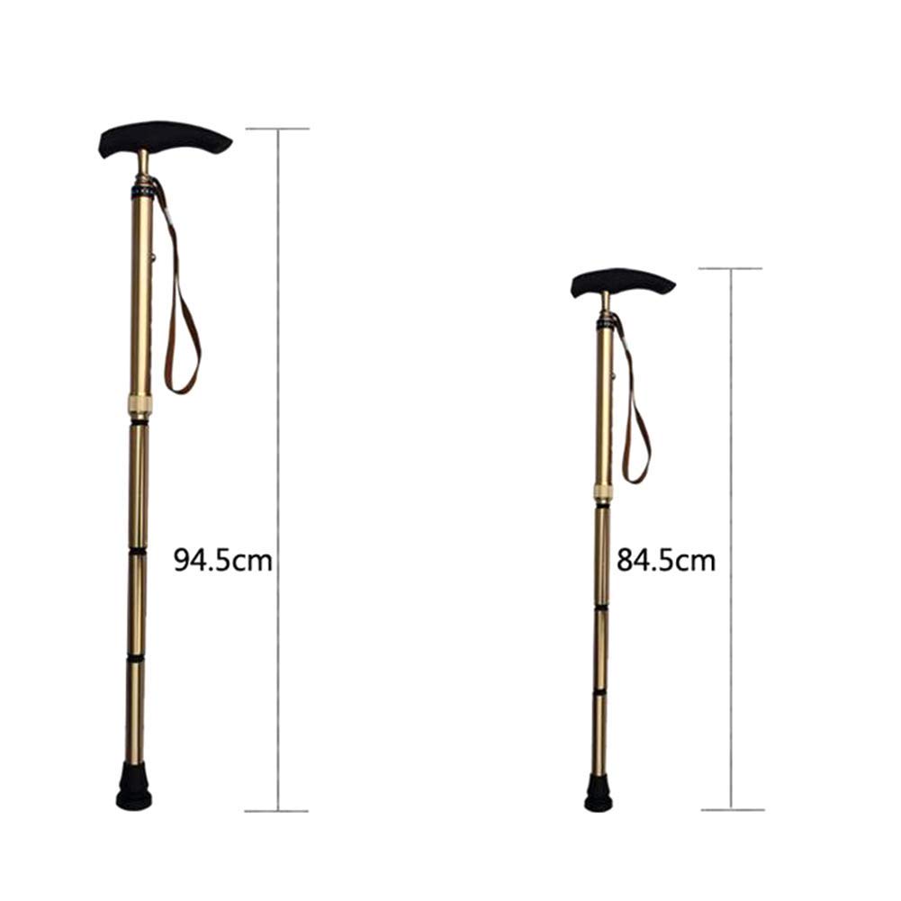 Bastones para Caminar, Bastones Plegables Ajustables con luz LED, Mango de Esponja, Niveles de Altura Ajustables para Hombres y Mujeres (metálicos) Star of Light