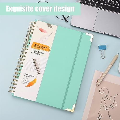 EOOUT Spiral Notebook 8.5” x 11” College Ruled Notebook Journal, A4 Hardcover Cute Notebook for Women 300 Pages 3 Subject for Work School Supplies - Thumbnail 4