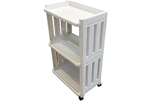 Rolling Storage Utility Cart Slim Organizer Shelf With Wheels 3 Tier Rolling Storage Cart
