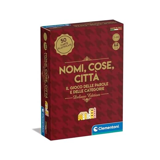 Clementoni - Brettspiele Kinder, Namen, Dinge, Deluxe City, Kartenspiel 2-6 Spieler zum Spielen in der Familie, Geschenk Kinder 7 Jahre, Made in Italy 0-36 Monate, 16812