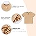 OPAWO Toddler Boy Shirts 3 Pack, V-Neck Short Sleeve Toddler Tshirts, Blank Baby Tee Shirts Summer Tops(Black,White,Khaki, 4T)