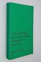 Zur Wissenschaftslogik einer kritischen Soziologie (Edition Suhrkamp) 3518007548 Book Cover