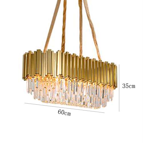 Candelera Cristal Moderno Gold de 6 Luces Estilo Gota de Lluvia 7