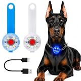 zentrontx 2 Stück Sicherheit Haustier Blinklicht, USB Wiederaufladbar Sicherheits LED Blinklicht für Hunde, Katzen - 3 Blinkmodis wasserdichte Sicherheit Haustier leuchtanhänger Lichter