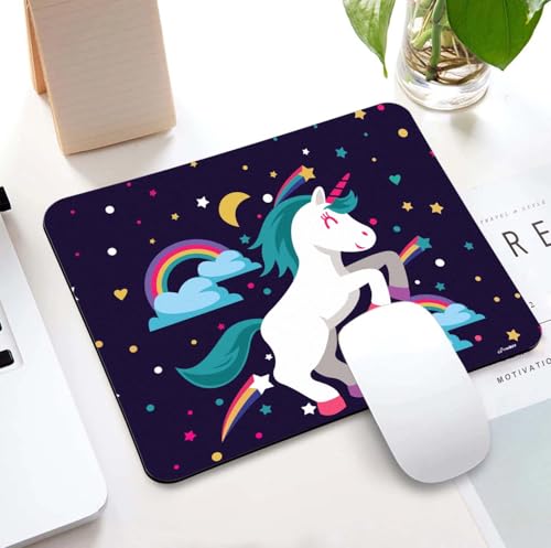 Image of Mouse Pad Flying Unicorn, Premium-Textured Custom Mouse Mat Design, Washable Mousepad Non-Slip Rubber Base Computer Mouse Pads for Wireless Mouse