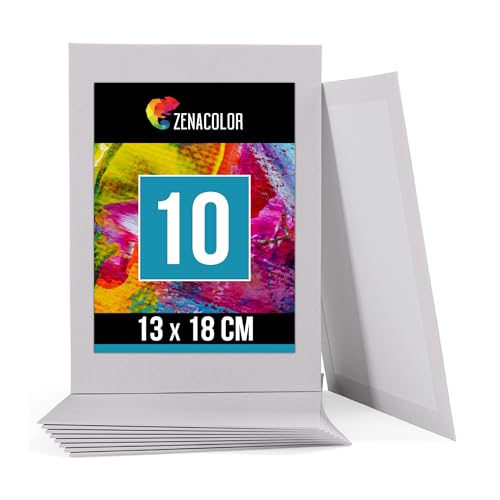 Zenacolor - Set de 10 Canvas - Lienzos para Pintar 13x18cm - Todos los Tipos de Pintura sobre Tela - 100% Algodón sin Ácidos