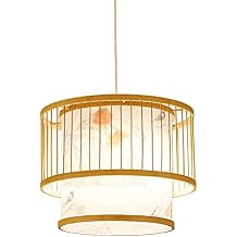 Shade Bamboo Art Hanging Lamp,Hand-Woven Pendant Lamp,Wicker Weave Ceiling Lighting,Japanese Style Bamboo Chandelier, for Restaurant Decoration Ceiling Light
