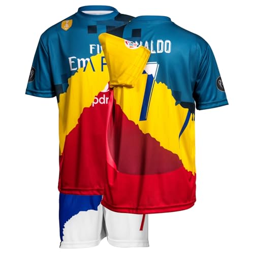 Fine Clutter #7 Trio Special Design Kids Soccer Jersey Shirts Football Futbol Socks Gift Set Youth Sizes(12-13 Years,Mix,176)