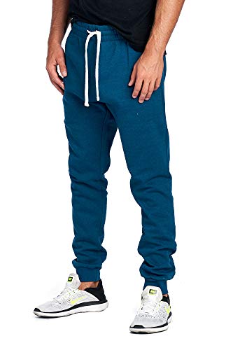 Image of ProGo Men's Casual Jogger Sweatpants Basic Fleece Marled Jogger Pant Elastic Waist