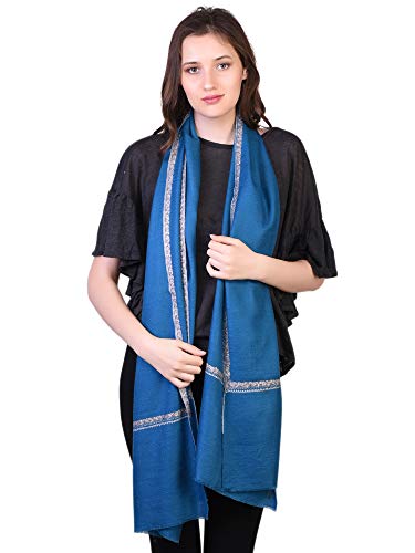 100% Cashmere Handmade in Kashmir (Gift Box) HandWoven Shawl Wrap Hand Embroidery Pashmina Scarf Winter