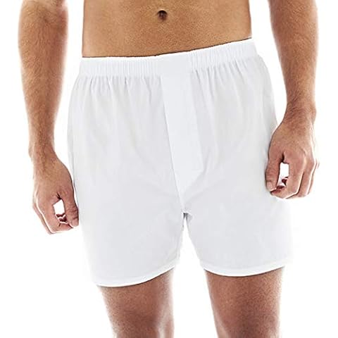 Stafford 4 Pack Woven Cotton Boxers (Large, White) Cover