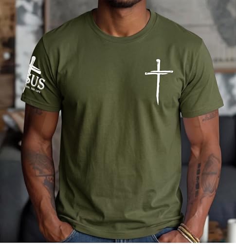 Image of Christian Shirts for Men Jesus Cross Shirt Religious Faith T Shirts