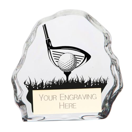 TSS Trophy Superstore Mystique Glass Golf Trophy - Free Engraving - 75mm (p.A)