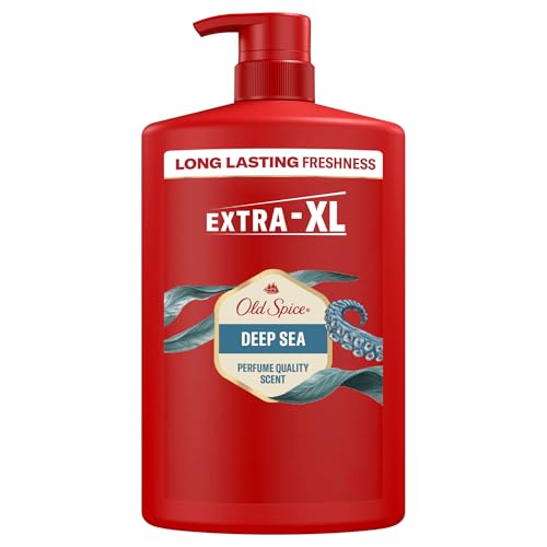 Old Spice Deep Sea 3-in-1 Duschgel für Haar, Gesicht und Körper 1000 ml, langanhaltende Frische, Duft von Parfumqualität, Tiefenreinigung
