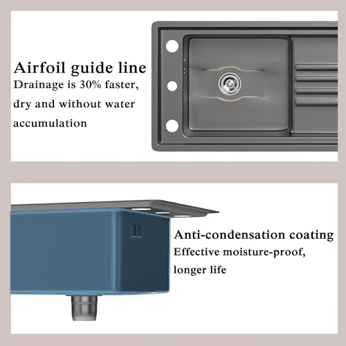 Évier de cuisine en acier inoxydable lavabo simple avec robinet moderne