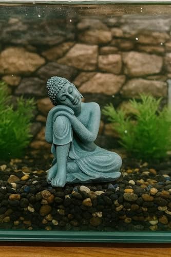 Image of Aquarium Ancient Thinking Buddha Statue for Fish Tank Decorations and Home Decor Natural Looking
