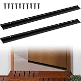 Blulu 2個 93.0 cm アルミニウム ドア ドリップキャップ ネジ付き 雨滴ガード ドアボトム スイープエッジ ディフレクター 全体の高さ 1-1/2インチ 窓 雨 ディフレクター 流通用 雨水 (ブラック)