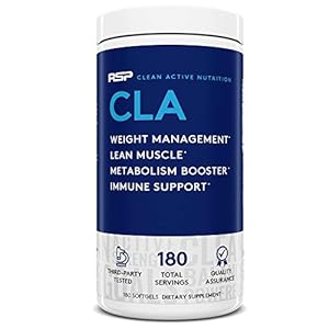 RSP Nutrition CLA 1000 Conjugated Linoleic Acid Max Strength Softgels, Natural Stimulant Free Weight Loss Supplement…