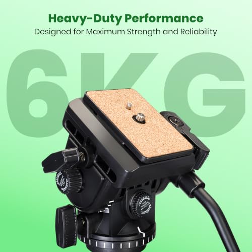 Image of Simpex Monopod 882 Professional Aluminum Monopod with Fluid Head Mount for Video Production Stand for DSLR Cameras, camcorders with 3 Adjustable Sections and Rubber Grip, Payload Upto 6kgs