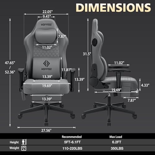 HOFFREE Gaming Chair with Speakers & Massage - Code HCDHSUTJ
