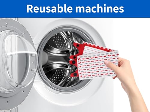 3 Stück Bodenwischer Ersatzbezug Kompatibel mit Vileda Wischmopp Ersatz Mikrofaser Set,für Ultramat Mop Ersatz, Leicht zu Befestigen,Staubwischer,für Alle Flecken Entfernen Boden Rot 8