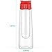 Vremi 24 Oz Fruit Infused Water Bottle - BPA Free Sports Water Bottle with Fruit Infuser Filter and Flip Top Lid Cap - Large Tritan Plastic Eco Drinking Clear Reusable Travel Water Bottles - Red