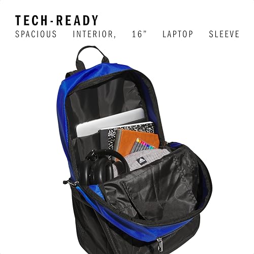 Image of adidas Excel 6 Backpack, Team Royal Blue /Black /Silver Metallic /7.5, One Size, Excel 6 School Backpack - Bookbag for Laptop Work Travel, 34l