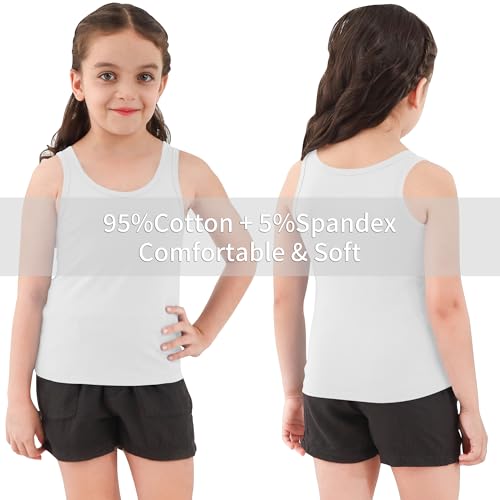 Dreammonkey Meninas Regata - Camiseta Elástica Sem Mangas De Algodão Macio Com Gola Redonda Para Cri