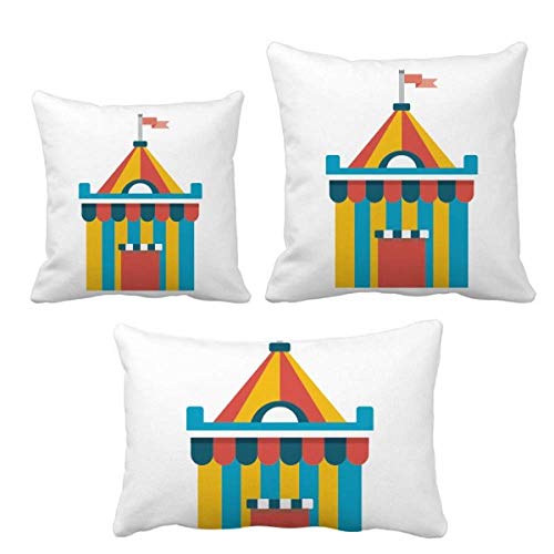 Housse de coussin decoration tente de parc motif rigolo - 2