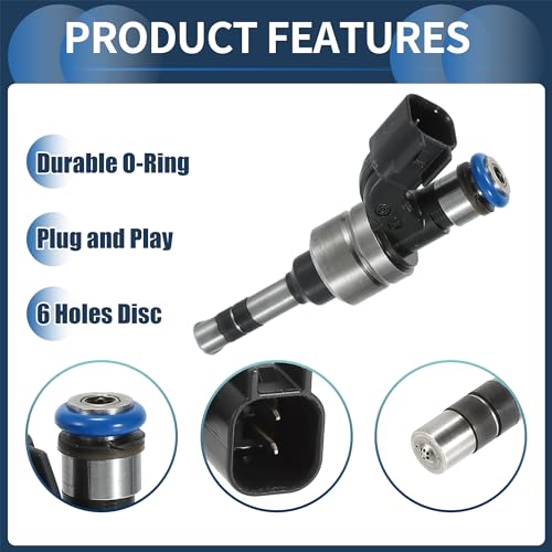 INFINAUTO Fuel Injector, Engine Fuel Injection Nozzle No.12633789 for Chevy Equinox 11-16 2.4L for GMC Terrain 11-17 2.4L Black, 4 Pcs by INFINAUTO - Image 4