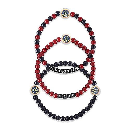 FOCO Denver Nuggets NBA 3 Pack Beaded Friendship Bracelet