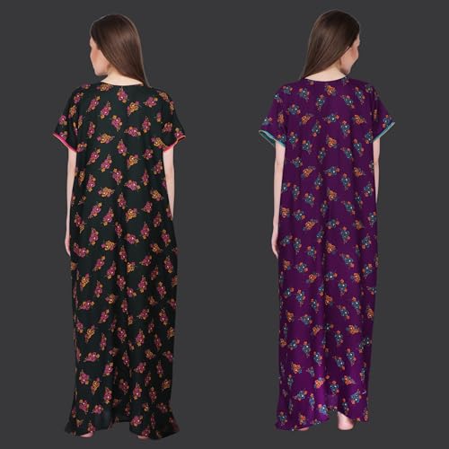 Image of Women's Alpine Floral Print Maxi Night Gown