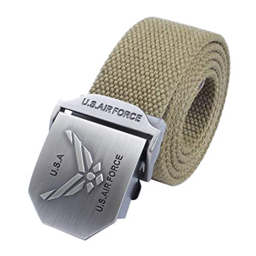 LKMY Men's Tactical Nylon Canvas Cotton Belts US Army Air Force Belts Metal Buckle,Adjustment- for Jeans | Chinos | Weekday (jinlv)