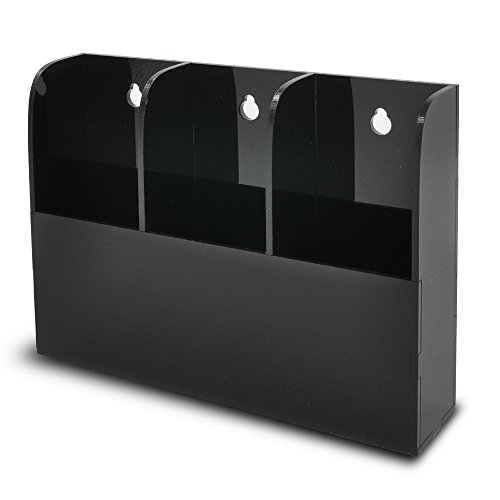 TheJD Acrylic Remote Control Holder Wall Mount Media Organizer Box 3T Acrylic Black 03