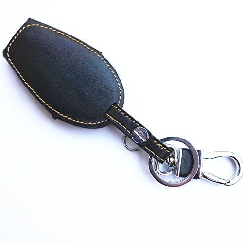 Wfmj Brown Stitch Genuine Leather Remote Smart Key Chain Holder Cover Case Fob For Dodge Challenger Charger Magnum Durango Grand Caravan Ram 1500 2500 3500 4500 Jeep Commander Grand Cherokee #TOP1